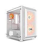 Ant Esports 200 Air Mini M-ATX Computer Case/Gaming Cabinet – White | Support M-ATX, ITX | Pre-Installed 2 x 200 mm ARGB Front Fans