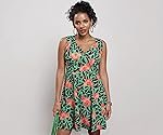 Tokyo Talkies Women’s Sleeveless V-Neck Printed Dresses| Dresses Women| Dresses| Stylish| Casual