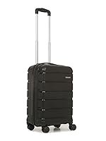 Teakwood Unisex Trolley Bag, Hard Cabin Trolley Small, 55 CM Trolley Bag for Travel, Lock System 360 Degree 8 Rotating Wheel (S, Black)