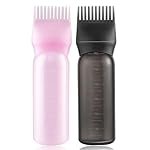 GLUNÂ® 2 Piece Hair Dye Comb Bottle, Anti-dandruff Soft Silicone Bristle for Hair Dye Applicator, 120ML Bottle, Hair Colouring Tool for Home Use