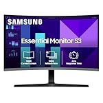 Samsung 32″ (80 cm) S3 1500R Curved Monitor|FHD 1920 x 1080|100 Hz|4 ms|Ports-HDMI,VGA|Game Mode|Eye Saver Mode|LS32D390GAWXXL||Wall Mountable|Black