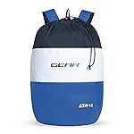 Gear Men/Women Voyager 15 Litre Casual Standard 2 Compartment Backpack/Daypack/Hiking Daypack/Drawstring Bag (Black-Blue), Multicolor