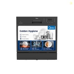Midea 8 Place Setting Countertop Dishwasher, 6 Wash Programs, Intensiv