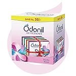 Odonil Bathroom & Toilet Air Freshener Blocks 288g (Pack of 4 x 72g) | Germ Protection | Lasts Up to 45 Days Freshness | 4 Fragrances in One Pack | Lavender, Orchid, Jasmine & Rose | For Home & Office