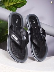 ACTION Men Slippers (Black , 6)