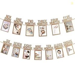 Party Propz 1-12 Month Photo Frame Banner - Set of 1 Photo Banner for