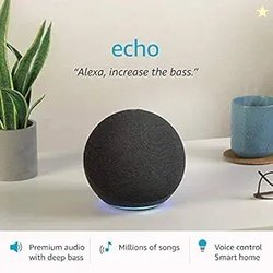 Amazon Echo (4th Gen) | Premium sound powered by Dolby and Alexa (Blac