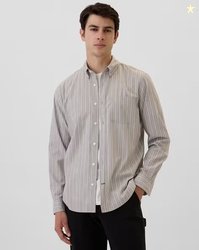 GAP Men Striped Full Sleeve Poplin Shirt
