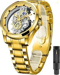 RS TRADER CO SKELETON DIAL TRANSPARENT SHINING GLASSES ON BOTH SI...mo