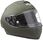Steelbird Hi-Gn SA-2 AERONAUTICS MATT B.GREEN WITH PLAIN VISOR 580MM