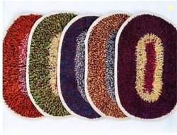 Rylie 1 ft  X 2 Cotton Carpet (Oval, Multicolor)