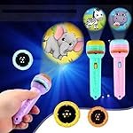 Graphene Mini Projector Torch Toy with 3 Slides, 24 Patterns – Safe, ABS Material, Easy, Creative Learning & Bedtime Stories, Transform to Night Light for Ultimate Comfort