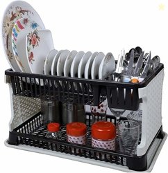 QUISTAL Dish Drainer Kitchen Rack 2 Layer Kitchen Dish Storage Or...mo