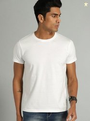 Roadster Men Solid Round Neck Pure Cotton White T-Shirt