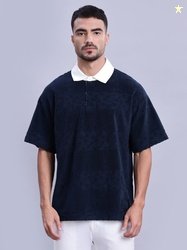 Tommy Hilfiger Men Polo Collar Drop-Shoulder Sleeves Pure Cotton T-shi