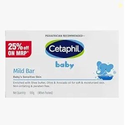 Cetaphil Baby Mild Cleansing Bar for Newborns & Babies 100 gm | With S