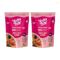 Yogabar Fruit and Nut Muesli 1kg | Muesli with 93% Whole Grains + Drie