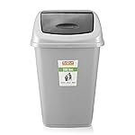 RATAN PLASTICWARE Tidy Bin with Swing Lid 25 Litres Plastic Dustbin, Trash Bin, Garbage Waste Bin For Home, Bathroom, Kitchen, Office, Bedroom Grey Color