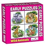 Creative’s Early Puzzles Step 1 -Wild Animals | Learning & Educational | Children Fun Game | Play n Learn Puzzles | Knowledge of Wild Animals for 3 & Up