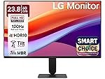 LG 24U411A-B Smartchoice 60 cm (24-inch) Full HD (1920 x 1080) IPS Monitor, 3-Side Virtually Borderless, 1ms MBR, 120Hz, sRGB 99%(Typ.), HDR10, Reader Mode, Flicker Safe, VGA, HDMI, Slim Stand, Black