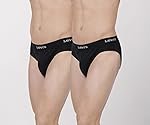 Levi’s 002 Men’s 100% Pure Cotton Solid Brief – Low-Rise, Outer Elastic Waistband (Pack of 2)