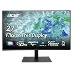 acer B277U GB 27 inch WQHD (2560×1440) IPS Monitor | ErgoStand Tilt Swivel Pivot Height Adjust | 120Hz AdaptiveSync |TUV Low BlueLight | Strong Sturdy Design | HDMI DP Audio Out | Speakers I Black