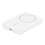 Belkin Quick Charge Magnetic Wireless Power Bank 2500mAh for iPhone 13/13 Pro/13 Pro Max/13 Mini/12/12 Pro/12 Pro Max/12 Mini Compatible for Magsafe Covers – (BPD002BTWH, White, Sleek Design)