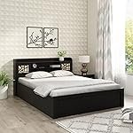 Spacewood Mayflower King Bed | King Size (78 X 72) Engineered Wood Bed with Box Storage| 3 Year Warranty | Modern Design | Vermount