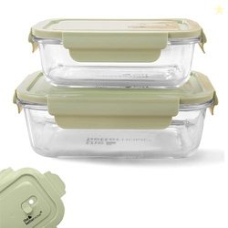 The Better Home Borosilicate Glass Lunch Box Set of 2 | Tiffin Box for