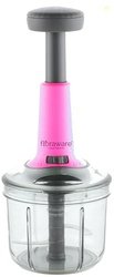 Floraware Round Food Chopper Steel Large Manual Hand-Press Vegetable C