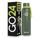Insulated Water Bottle 1 LTR, Stainless Steel Leak Proof Flask, 24 Hours Hot & Cold, BPA Free Bottle for Gym, Office, Travel, 2-Year Warranty |Bravo 1000| Military Green