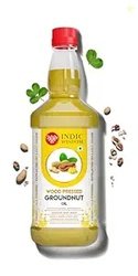 IndicWisdom Wood Pressed Groundnut Oil 1 Liter (Cold Pressed Groundnut