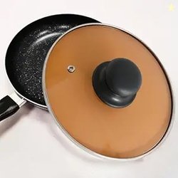 The Better Home Pot Lids (18 cm) | Glass Lid For Utensils With Steel R