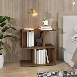 MATTERHORN Engineered Wood Bedside Table with Shelves  Modern End Tabl