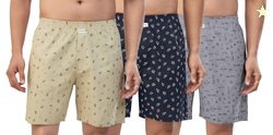 Nermosa Men's 100% Cotton Boxer Shorts  Soft, Breathable, All-Day Comf