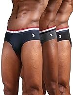 U.S. Polo ASSN. Mens EB002 Anti Microbial Signature Cotton Stretch Underwear Brief -Pack of 2