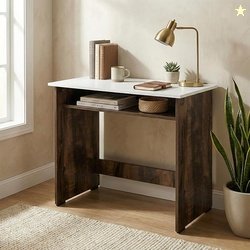 Core Compact Study Table with Under-Desk Storage Shelf | Engineered Wo