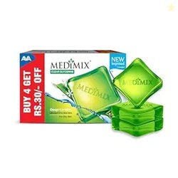 Medimix Clear Glycerine Bathing Bar Soap for Dry Skin 100g (Pack of 4)