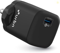 URBN 20 W PD 3 A Wall Charger for Mobile (Black)