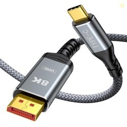 Capshi USB C To Displayport Cable 6FT, Type C To DP 1.4 Cable 32.4Gbps