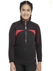 CHKOKKO Girl's Winter Wind Cheater Sports Hooded Neck Zipper Jacket Bl
