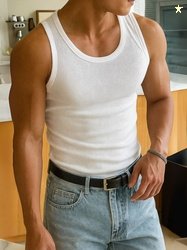 ROCKWELL Ribbed Cotton Breathable Active Fit Innerwear Gym Vests
