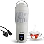 Lifelong 2 in1 Portable Electric Kettle & Bottle for Travel 400ml |Wide Voltage-for Homes(220v) & Indian Trains(110v)| Quick Boil |4 Temp |Digital Touch Ctrl |Cool Touch |Make Tea/Coffee Without Milk