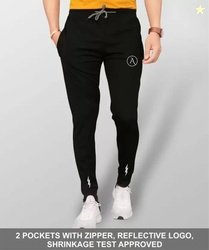 ANAND Men Solid, Self Design, Striped, Chevron/Zig Zag Black Trac...mo