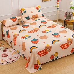 Story@home Microfiber Double Flat 180 TC Printed 1 Bedsheet with ...mo