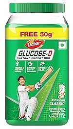 Dabur Glucose-D Instant Energy Drink Powder – 500gm| Enriched with Vitamin D & Calcium | 99.4% Glucose Quick Energy Replenishment Formula | Easy to Mix Refreshing Drink