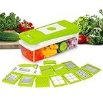 12 in 1 Multipurpose Chopper, Fruits & Vegetable Cutters, Grater Peeler Chipser, Unbreakable Food Grade Body, Easy Push to Clean Button Slicer Dicer, Chopper for Kitchen