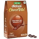 Diataal ChocoVits Veg, Chewable Multivitamin | 30 Chocolaty Tabs with 11 Essential Vitamins | Power of B-complex vitamins, B12, D3, Nicotinamide, Vitamin A, C & E for Energy | Immunity | Healthy Skin.