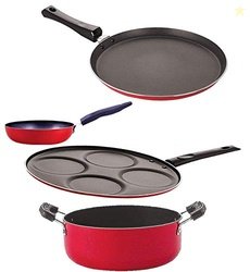 Nirlon Cookware Aluminium Non Stick Gift Cooking Set of 4 Pieces (FT13