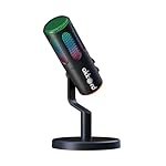 Akkord USB Condenser Microphone with RGB Lights, Real-Time Monitoring, Noise Cancellation, Plug & Play USB-C Mic for PC, Mac, Android, iPad â Ideal for Podcasting, Gaming & Streaming